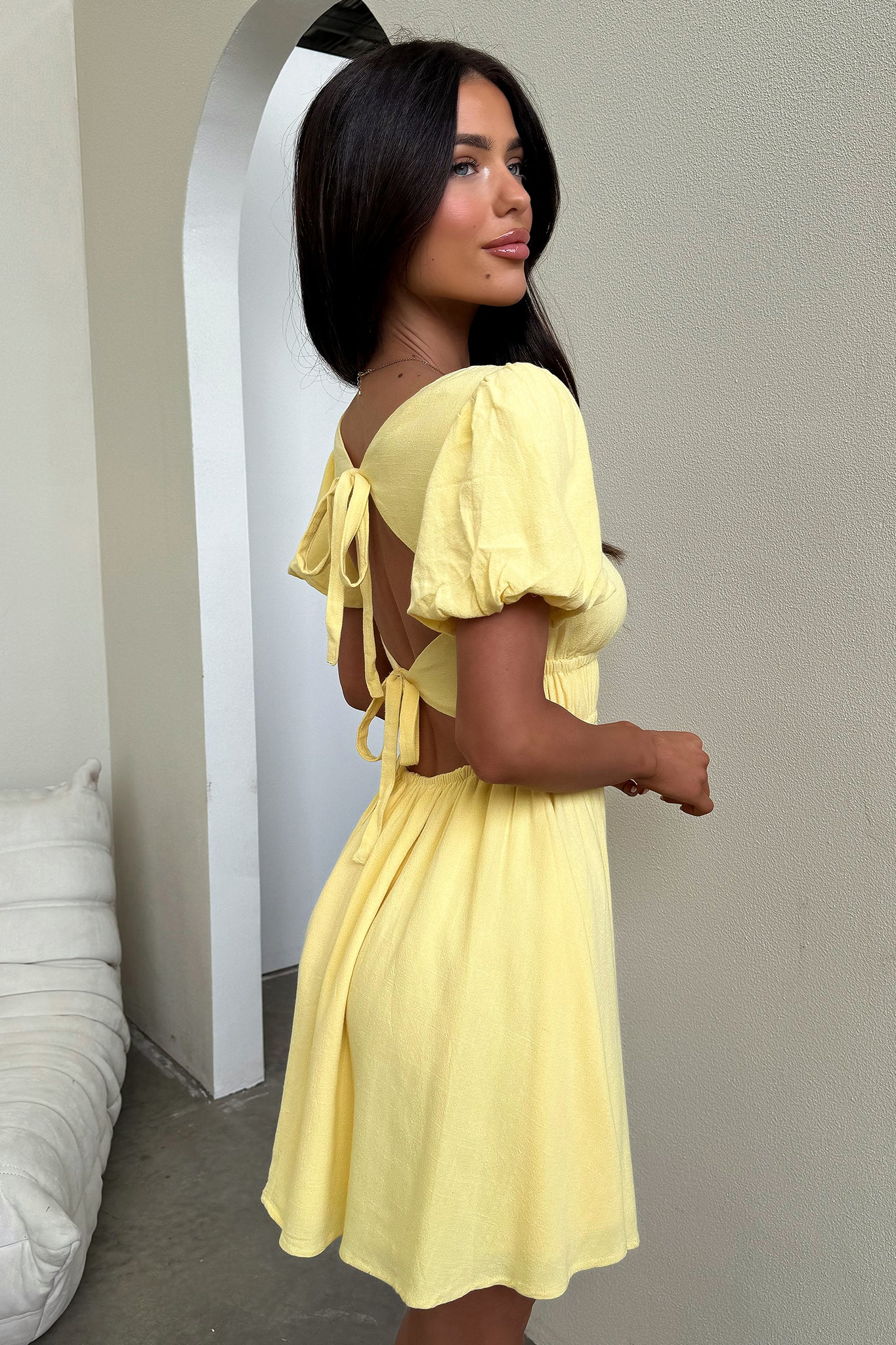 Whitney Mini Dress - Baby Yellow