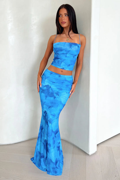 Ryleigh Crop - Blue Floral