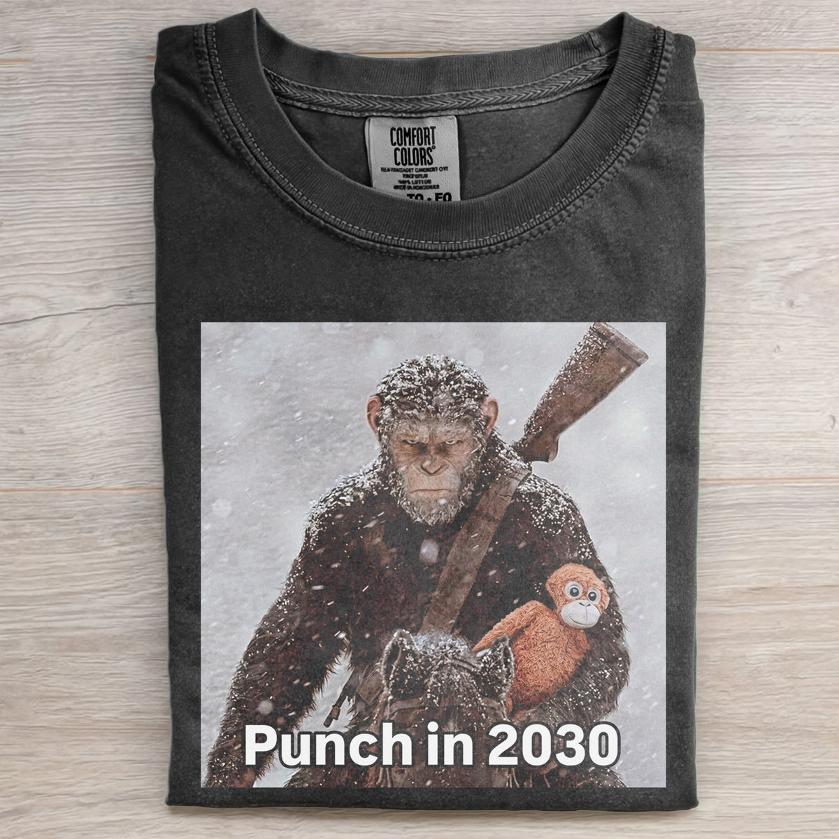 Punch Monkey In 2030 Meme Graphic T-shirt