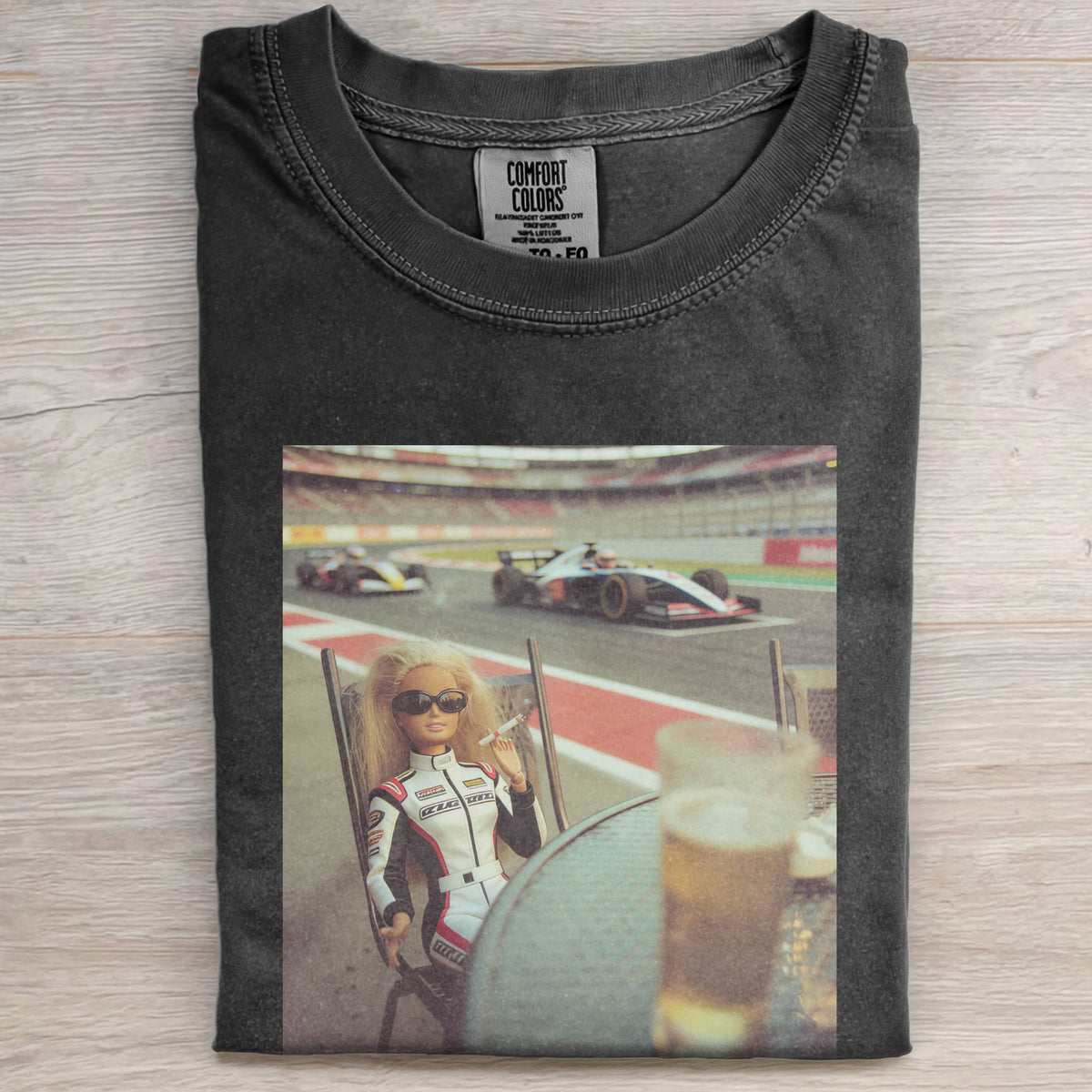 BARBIECORE RACING COFFEE T-SHIRT
