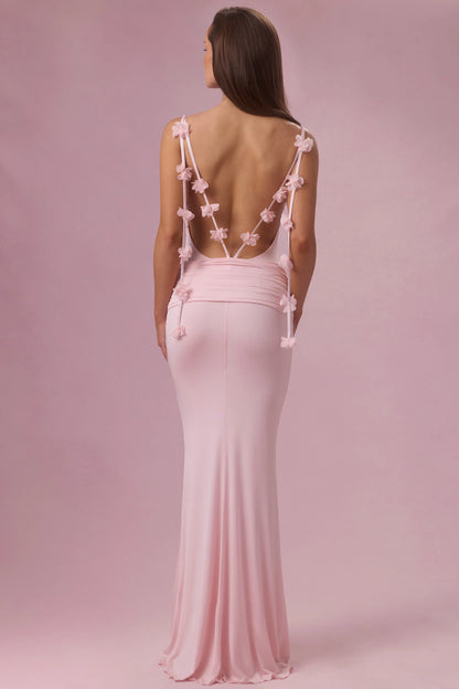 Jersey Draped Gown in Blush