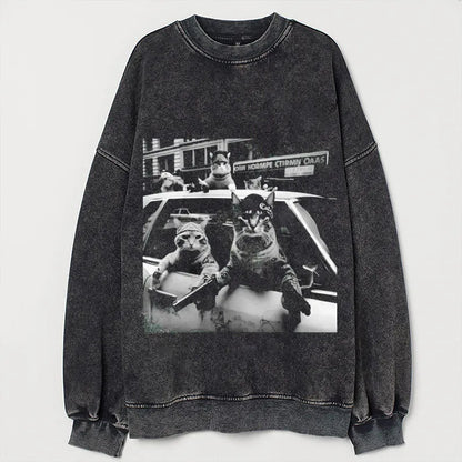 Funny Cat Gang Vintage T-shirt