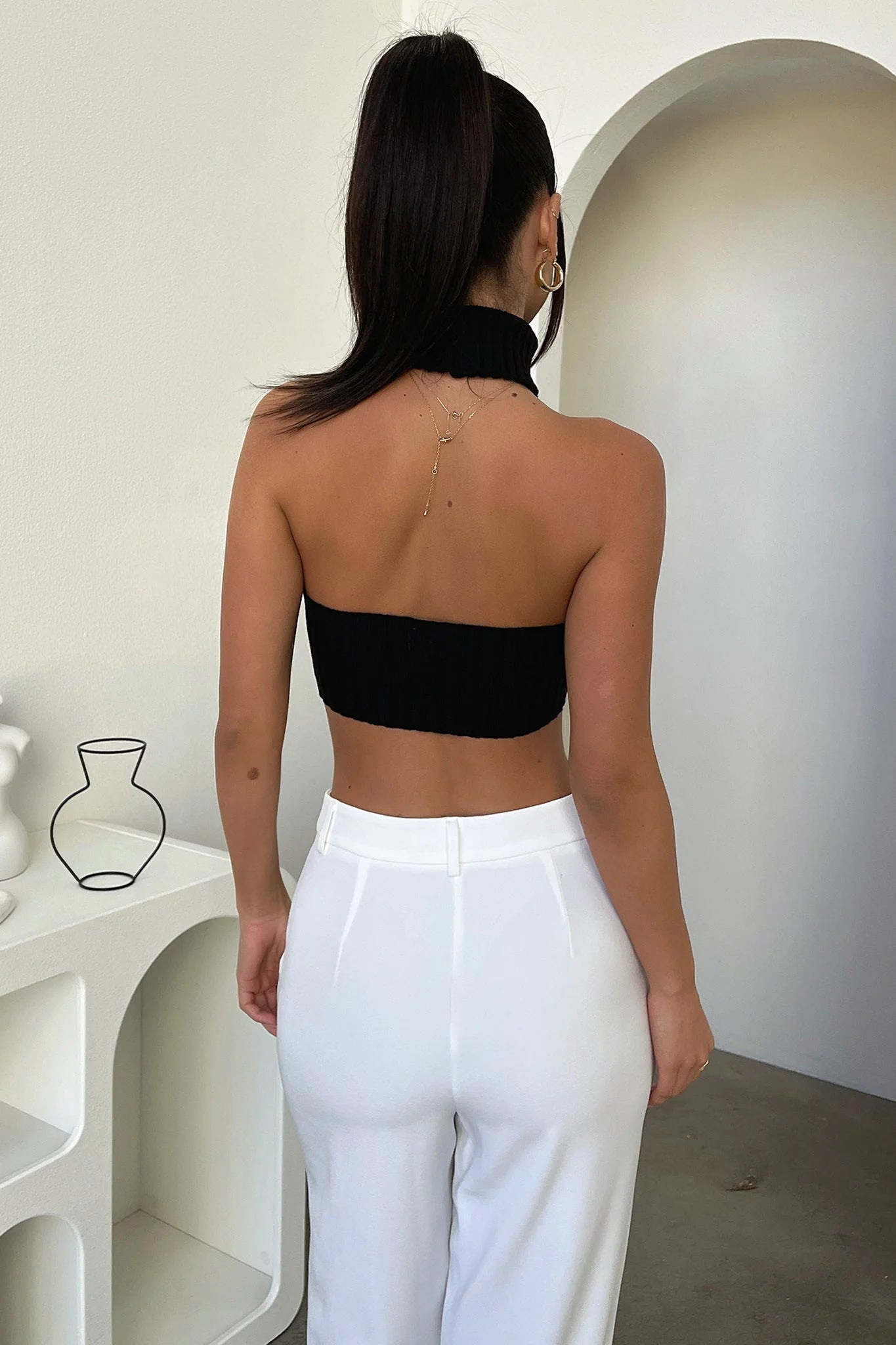 Sylvie Knit Crop - Black