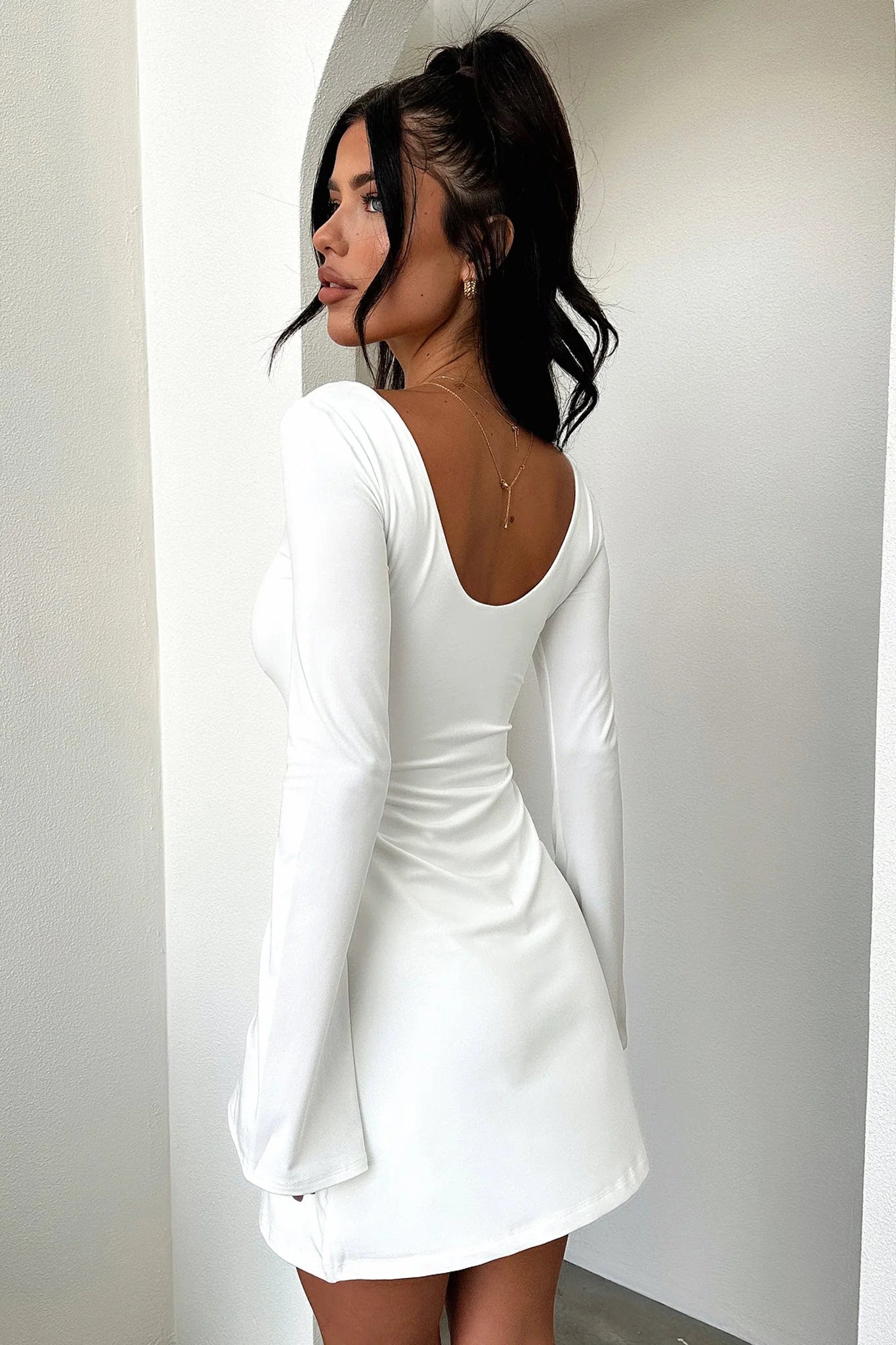 Marcia Long Sleeve Dress - White