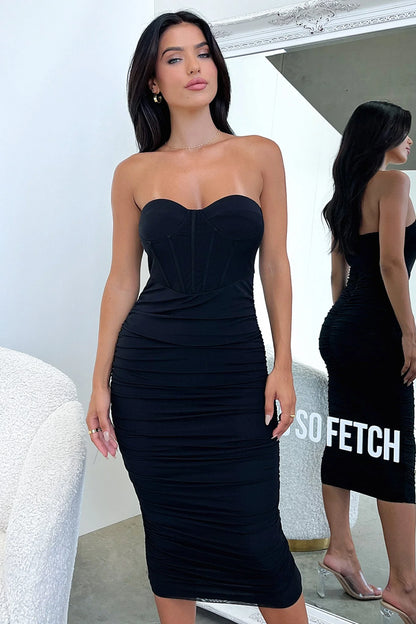 Keely Midi Dress - Black