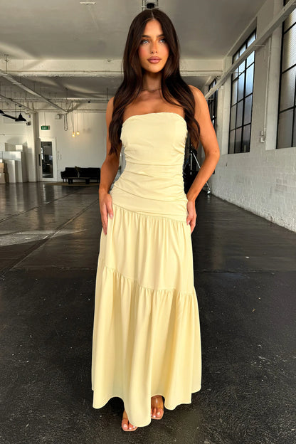 Charlotte Strapless Maxi Dress - Yellow