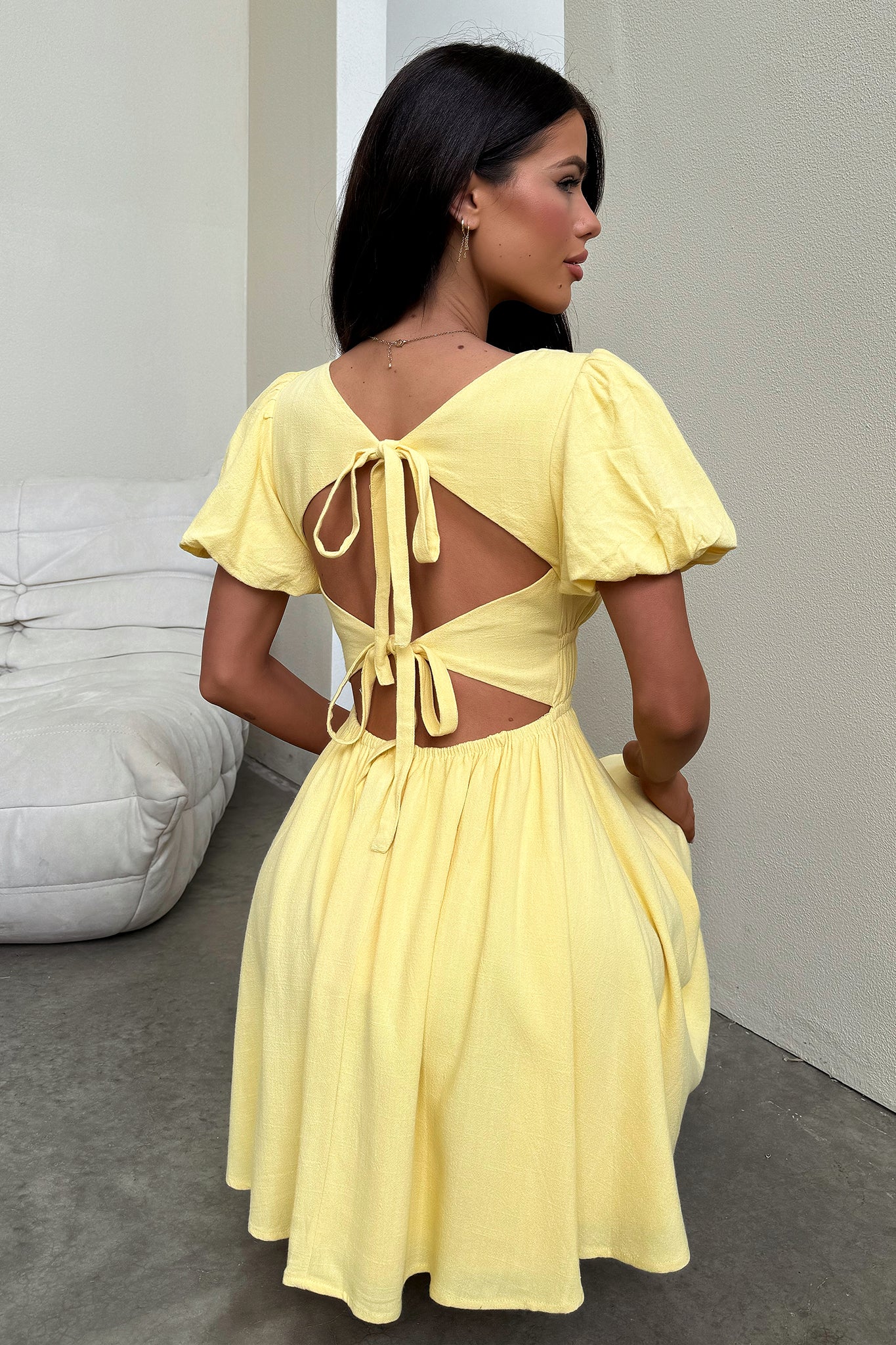Whitney Mini Dress - Baby Yellow
