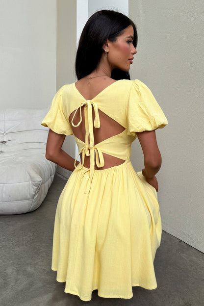 Whitney Mini Dress - Baby Yellow