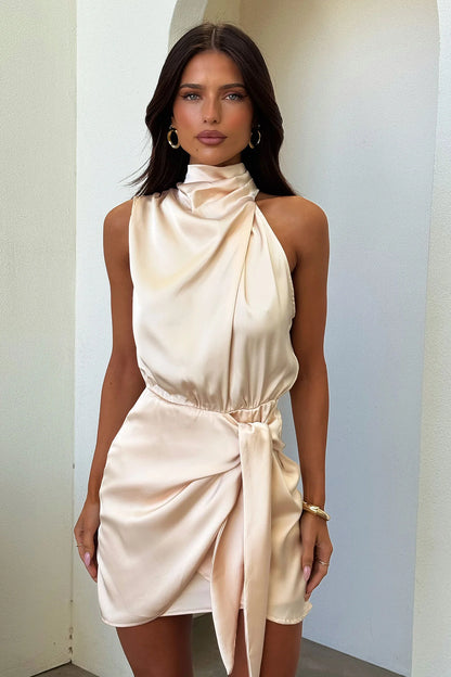 Santorini Mini Dress - Champagne
