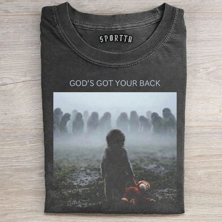God's Got Your Back Punch Monkey Meme Tee