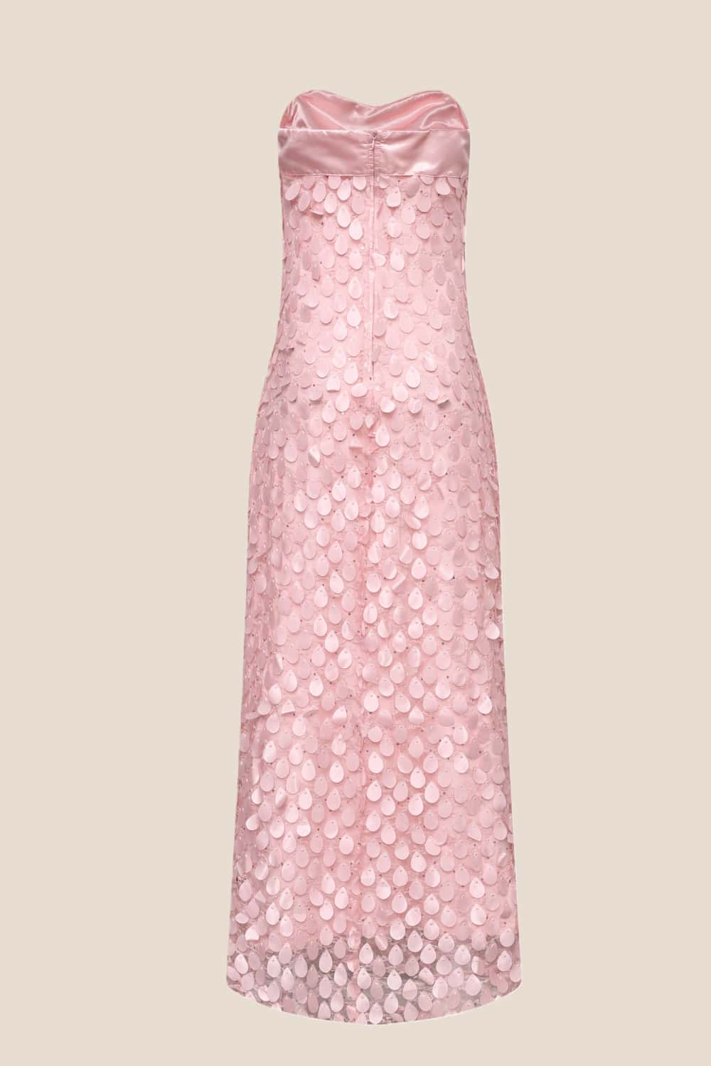 Blue Strapless Teardrop Lace Applique Long Dress