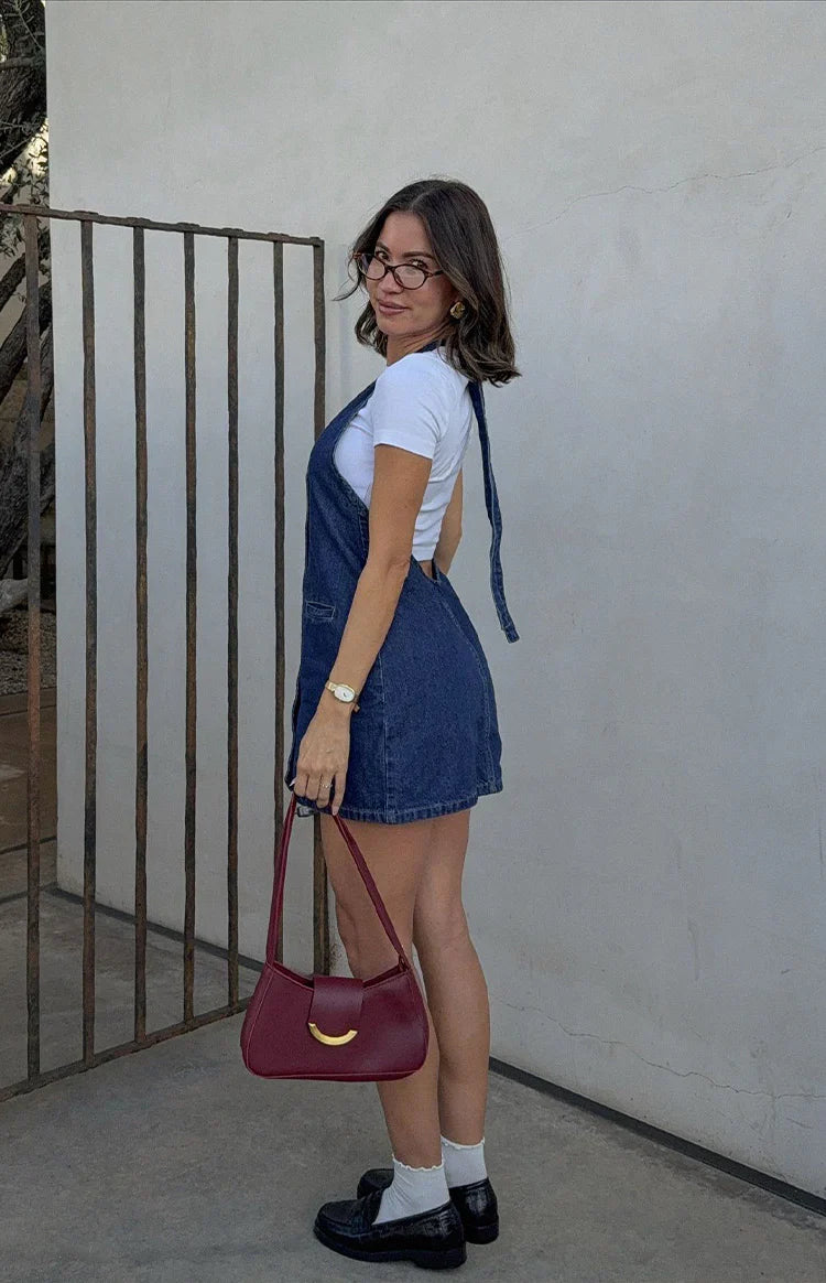 Corbin Denim Halter Neck Mini Dress