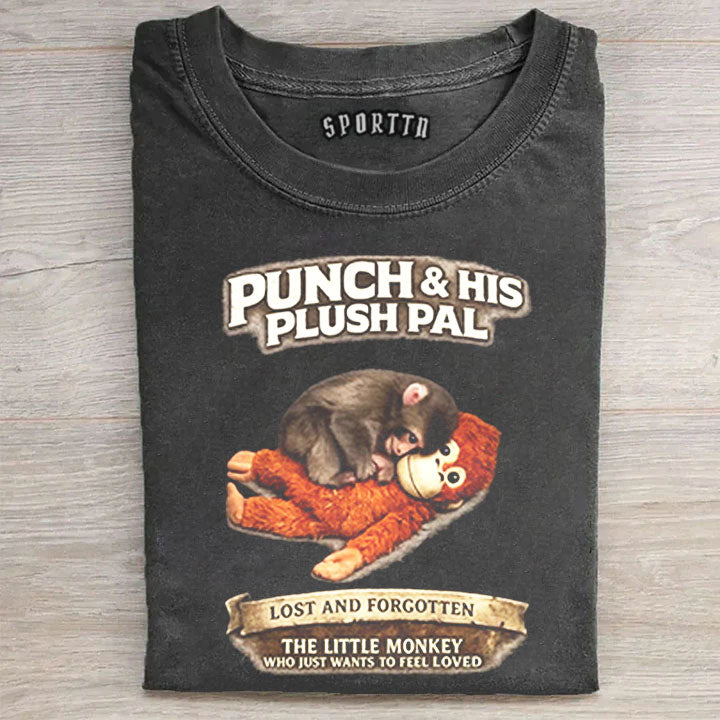 Punch-kun Monkey Meme Graphic T-shirt