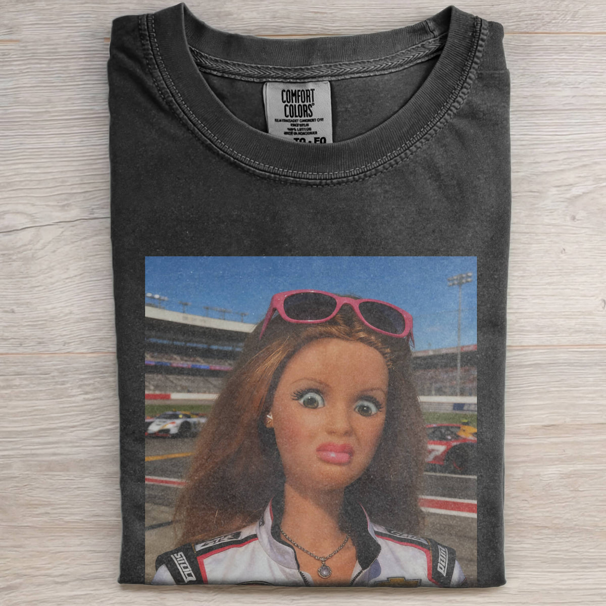BARBIECORE RACING-INSPIRED VINTAGE CREW NECK TEE