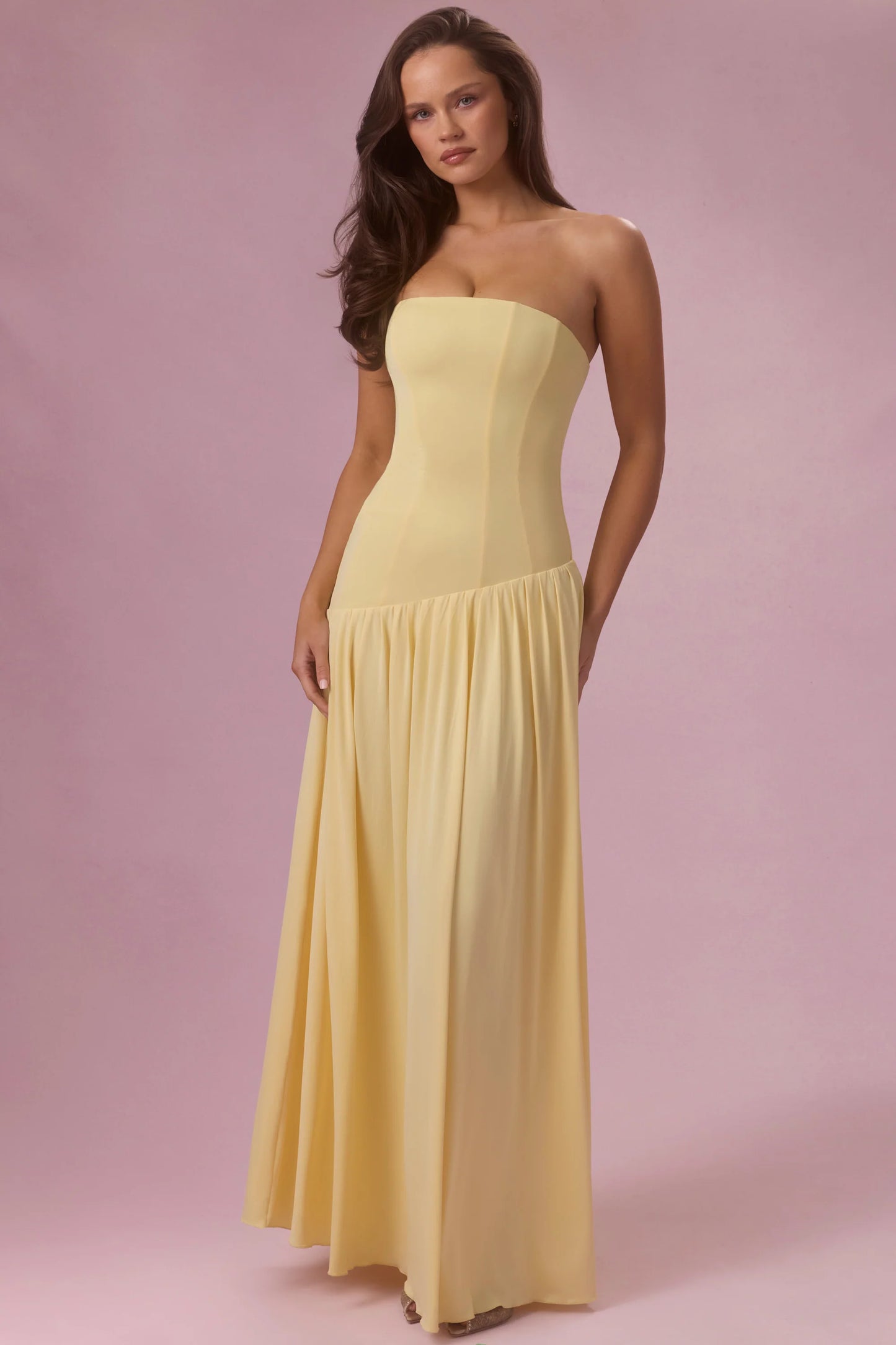 Jersey Strapless Gown in Butter