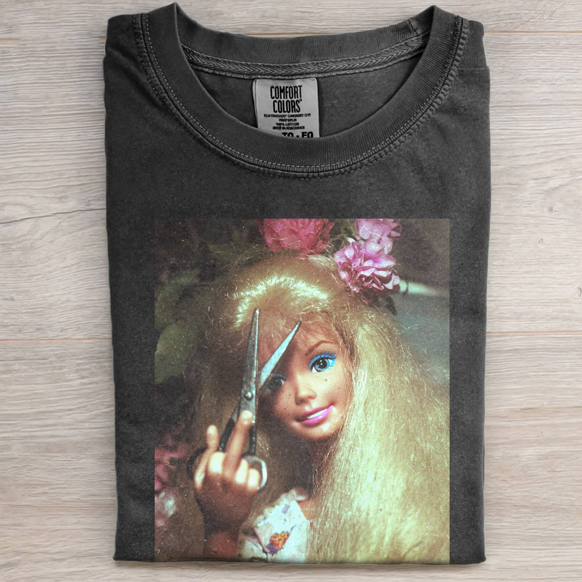 HAIRCUT-THEMED BARBIECORE T-SHIRT