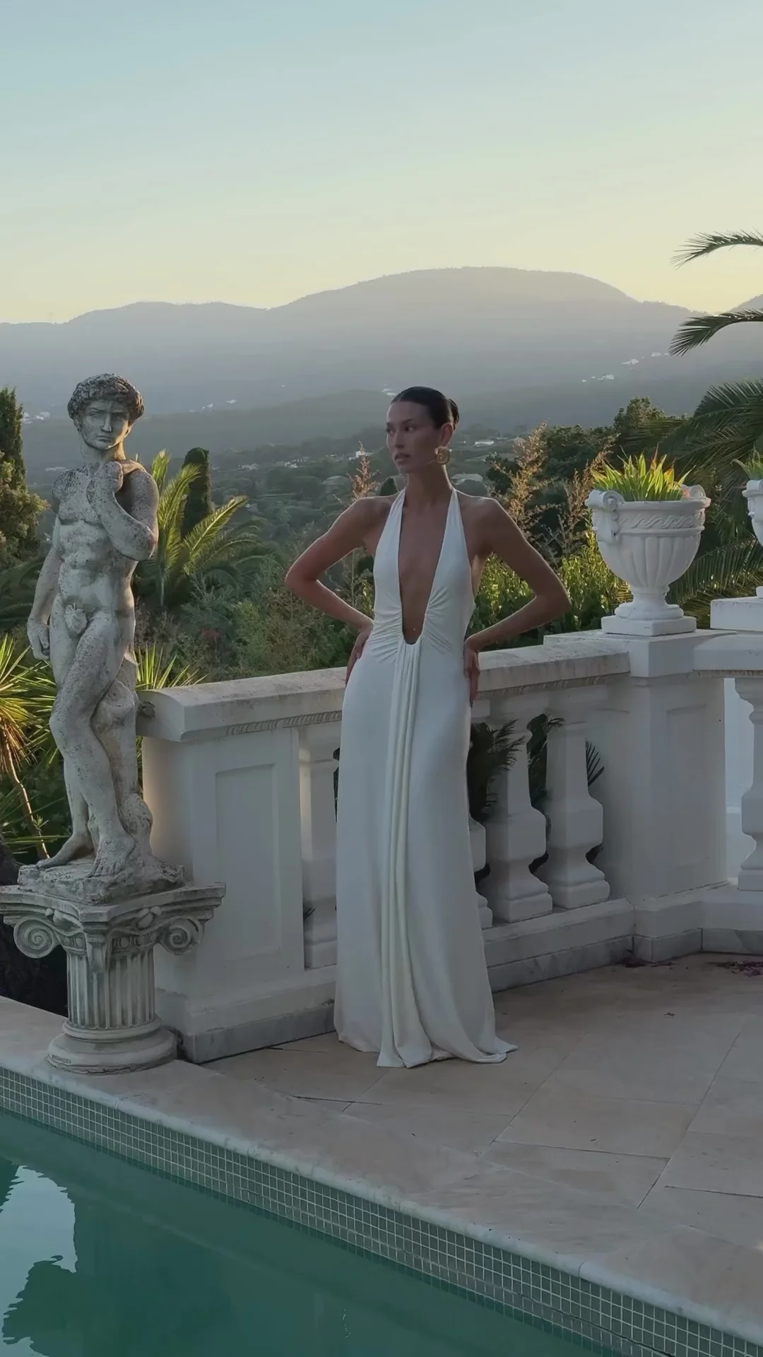Jennifer Cupro Maxi Dress - White