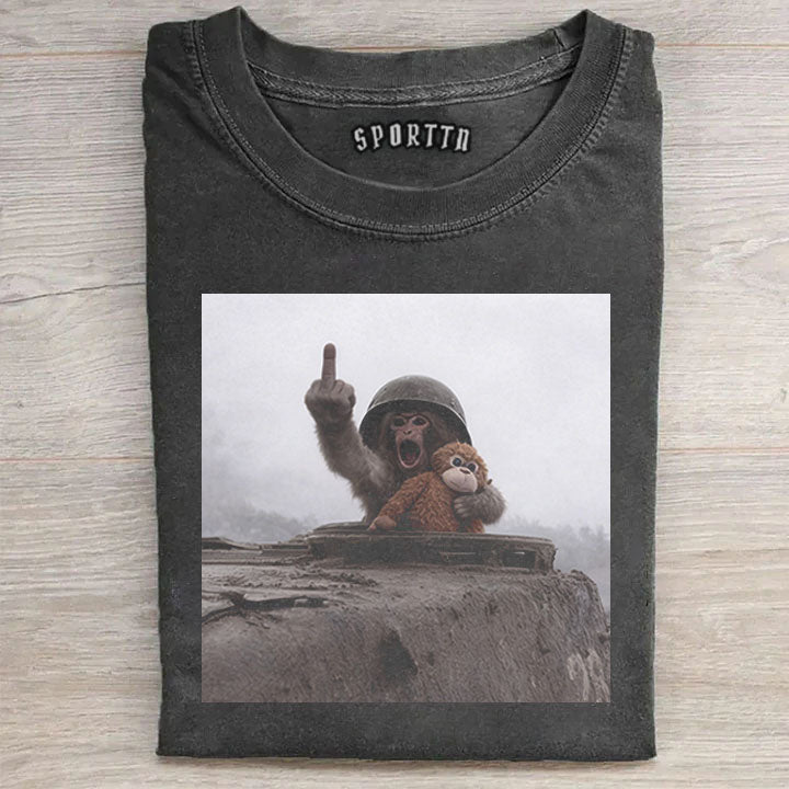 Punch-kun Monkey Meme Graphic T-shirt