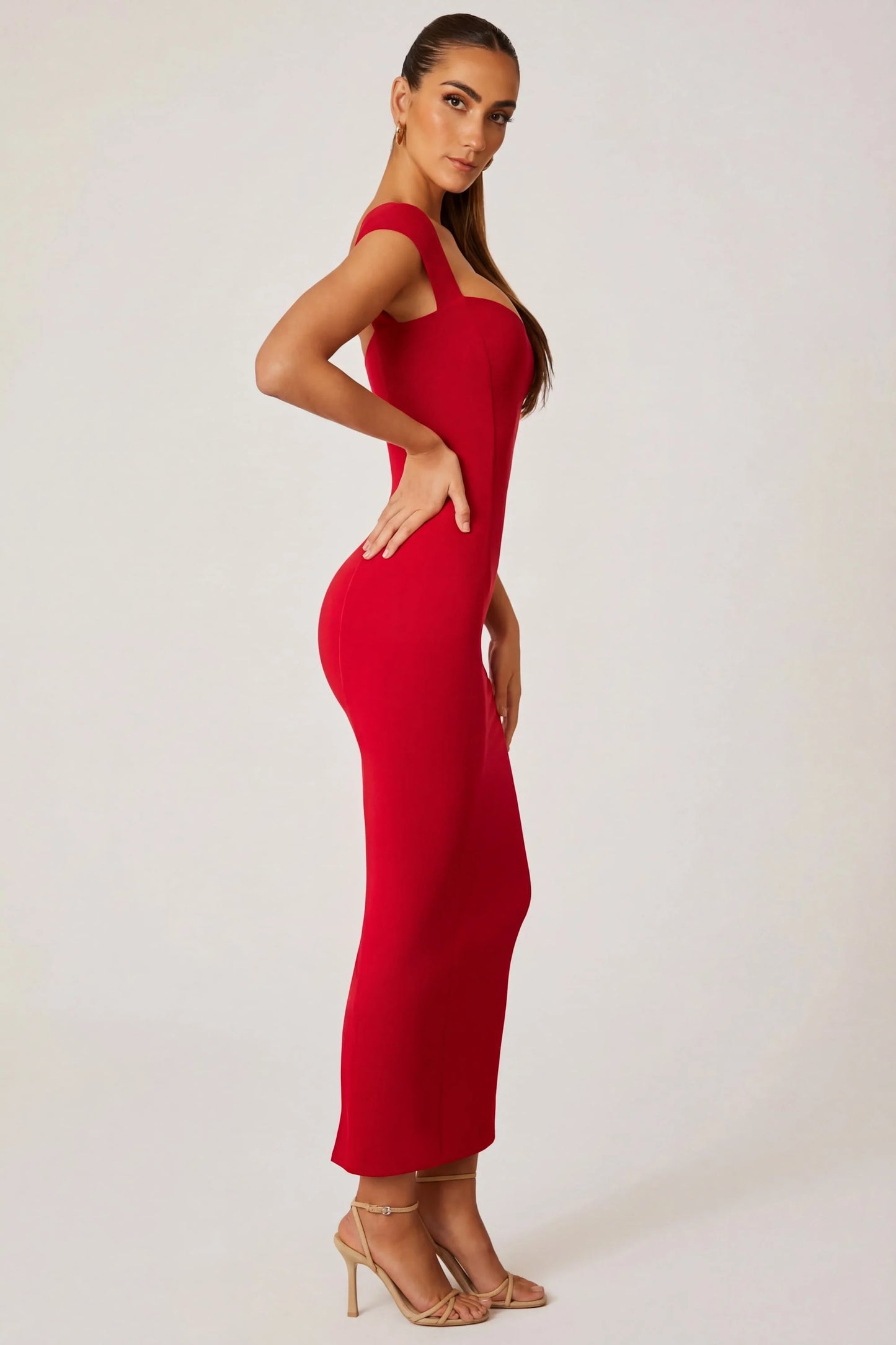 Sweetheart Neckline Maxi Dress in Red
