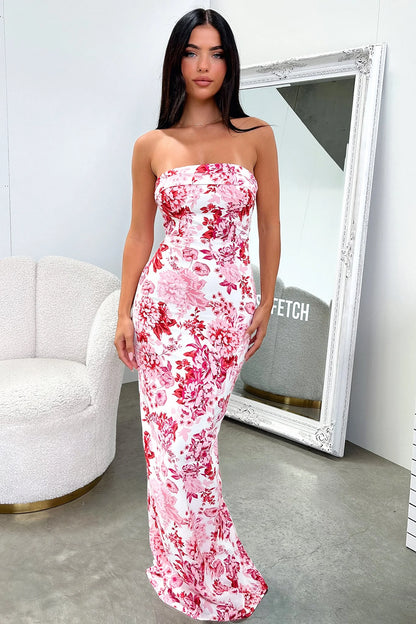 Charms Maxi Dress - Pink Floral
