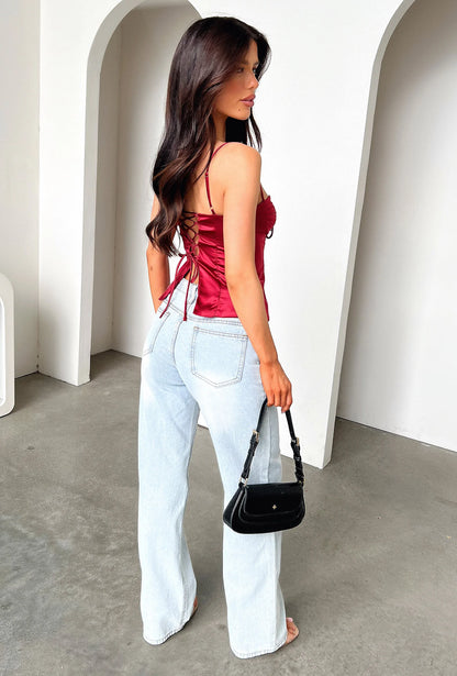 Layla Bustier Top - Burgundy